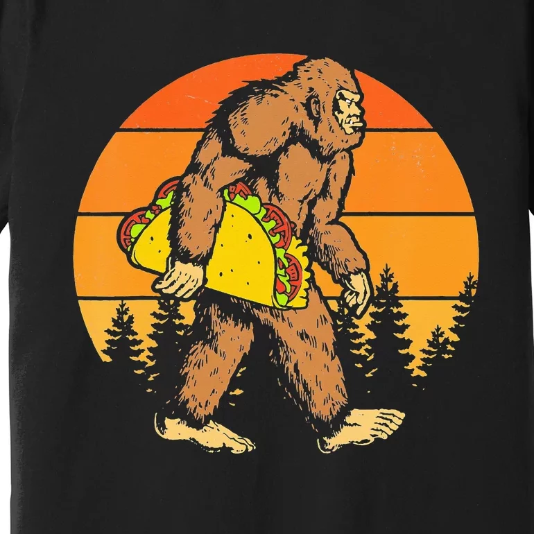 Sasquatch Bigfoot Carrying Taco Funny Cinco De Mayo Premium T-Shirt