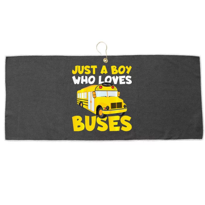 School Bus Costume Just A Boy Who Loves Buses Large Microfiber Waffle Golf Towel