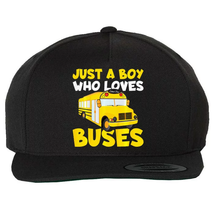 School Bus Costume Just A Boy Who Loves Buses Wool Snapback Cap