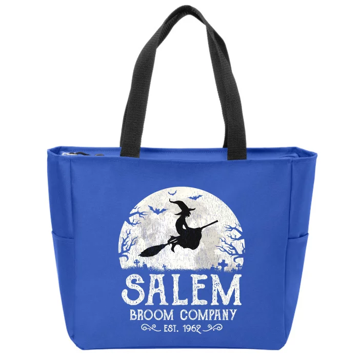 Salem Broom Company Meaningful Gift Grunge Halloween S Witch Gift Zip Tote Bag