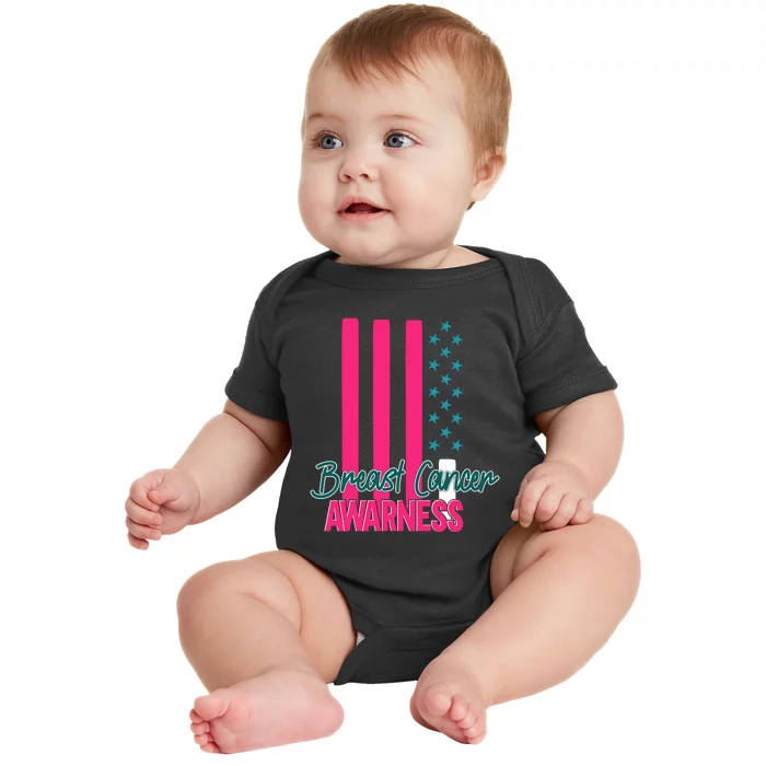 Shop Breast Cancer Awareness Flag Baby Bodysuit