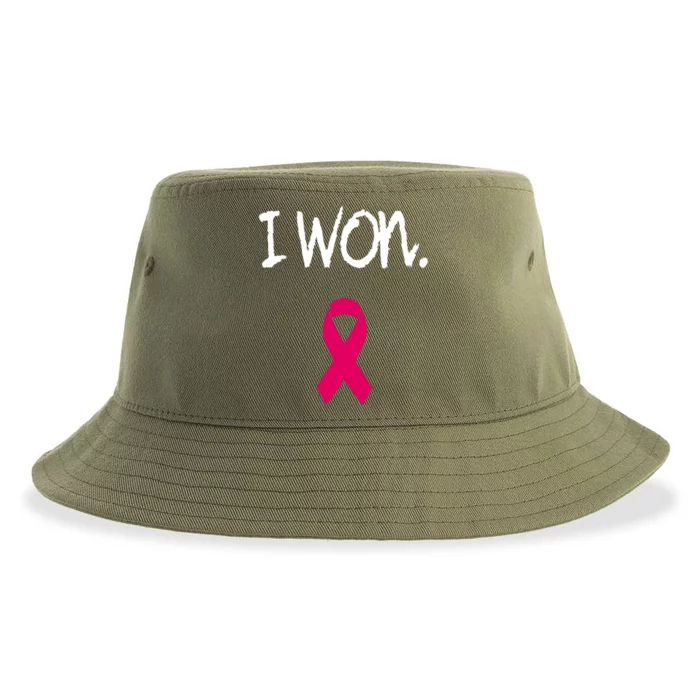 Survivor Breast Cancer Awareness Pink Ribbon Gift Sustainable Bucket Hat