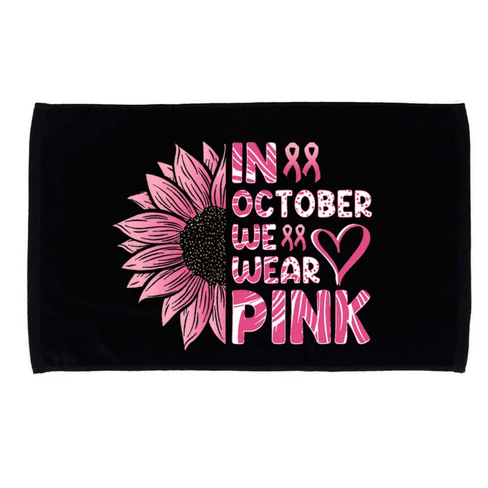 Sunflower Breast Cancer Awareness In October Microfiber Hand Towel