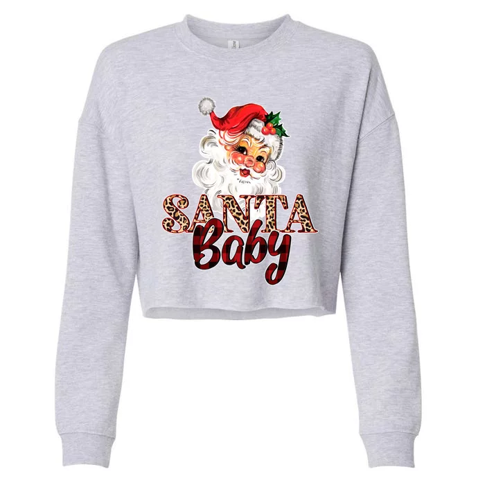 Santa Baby Cute Christmas Gift Cropped Pullover Crew