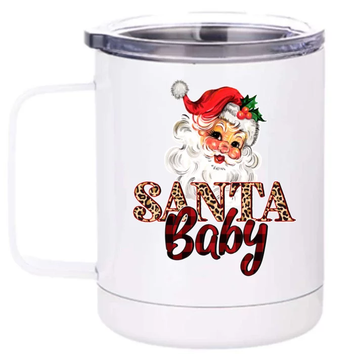 Santa Baby Cute Christmas Gift Front & Back 12oz Stainless Steel Tumbler Cup