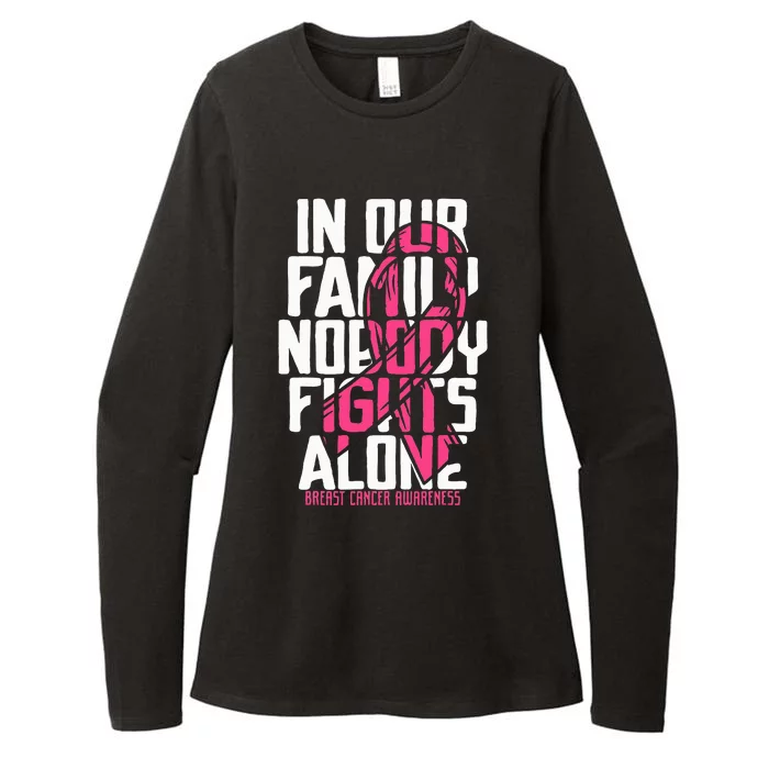 Support Breast Cancer Awareness with Pink Ribbon Womens CVC Long Sleeve Shirt