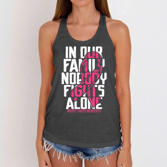 Support Breast Cancer Awareness with Pink Ribbon Women's Knotted Racerback Tank