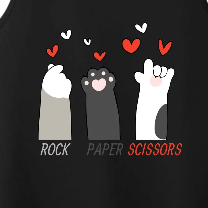 Sweet Boho Cat Paws Rock Paper Scissors Performance Tank