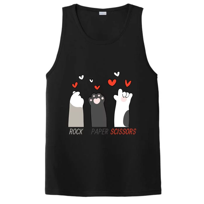 Sweet Boho Cat Paws Rock Paper Scissors Performance Tank