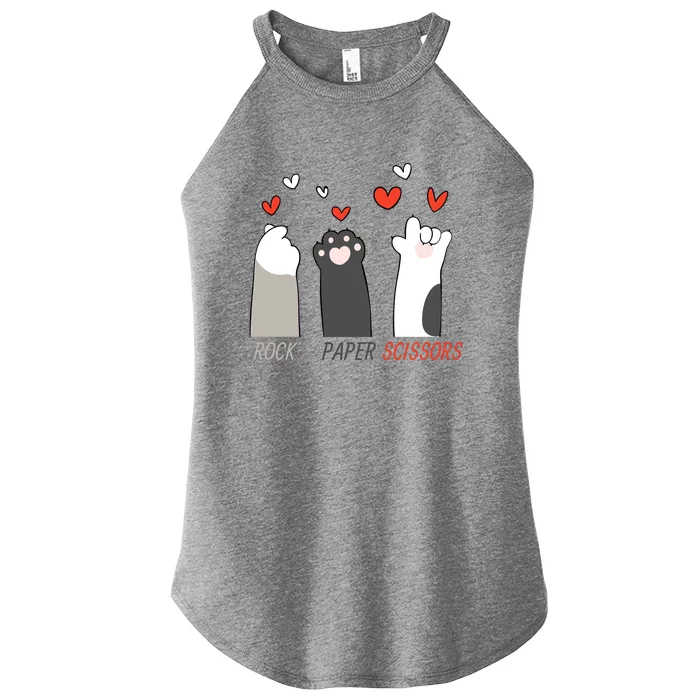 Sweet Boho Cat Paws Rock Paper Scissors Women’s Perfect Tri Rocker Tank