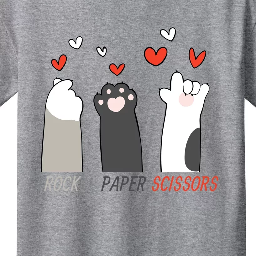 Sweet Boho Cat Paws Rock Paper Scissors Kids T-Shirt