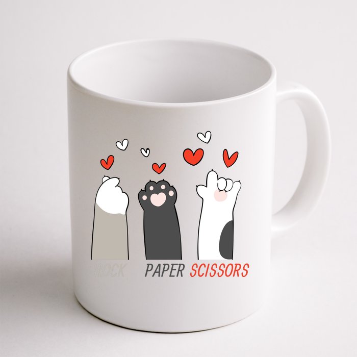 Sweet Boho Cat Paws Rock Paper Scissors Front & Back Coffee Mug