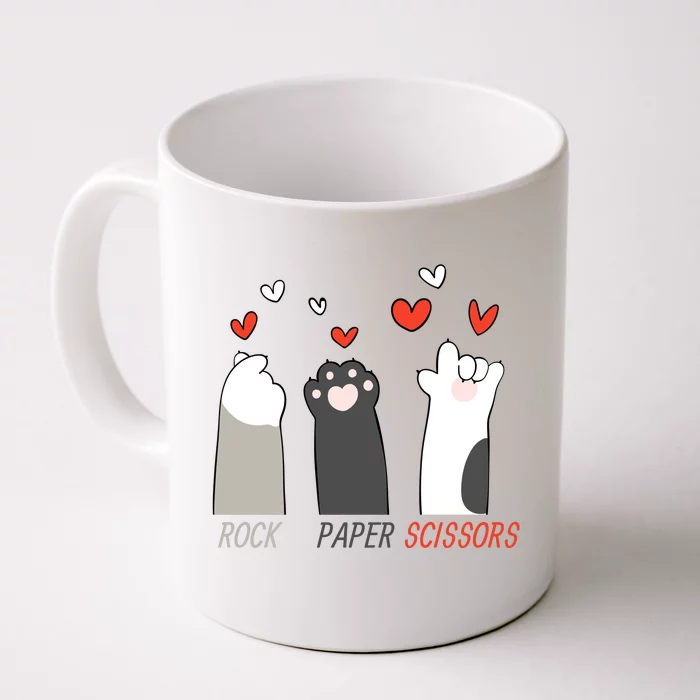 Sweet Boho Cat Paws Rock Paper Scissors Front & Back Coffee Mug