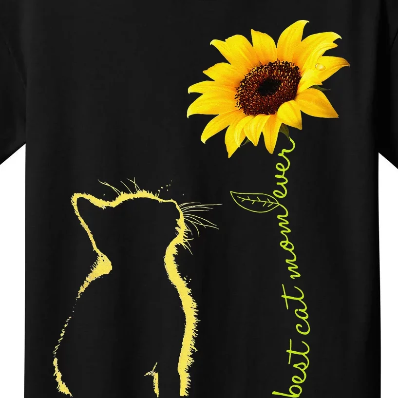 Sunflower Best Cat Mom Ever Gifts for Mother's Day Kids T-Shirt