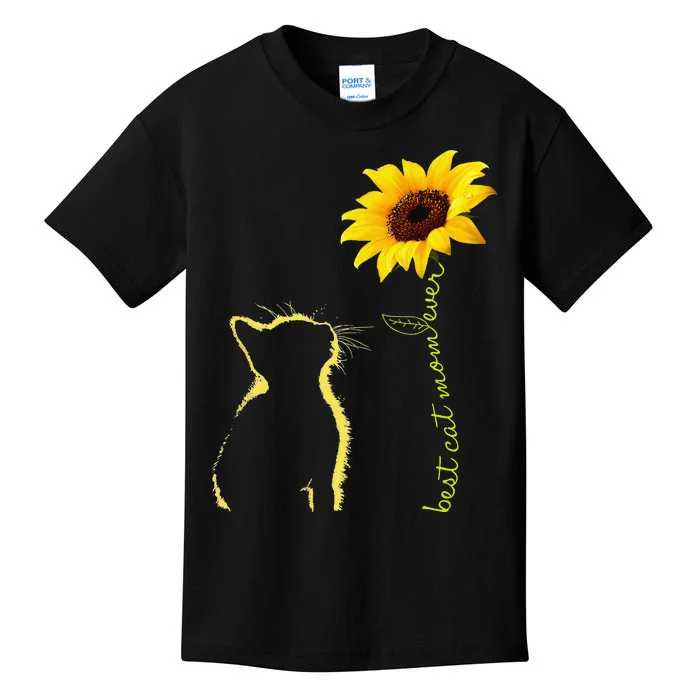 Sunflower Best Cat Mom Ever Gifts for Mother's Day Kids T-Shirt