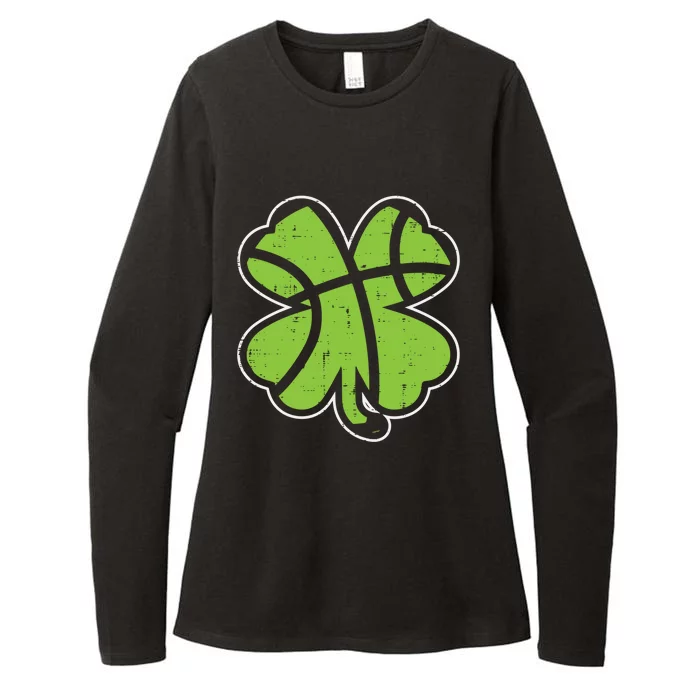 Shamrock Basketball Clover St Patricks Day Lucky Sports Gift Womens CVC Long Sleeve Shirt