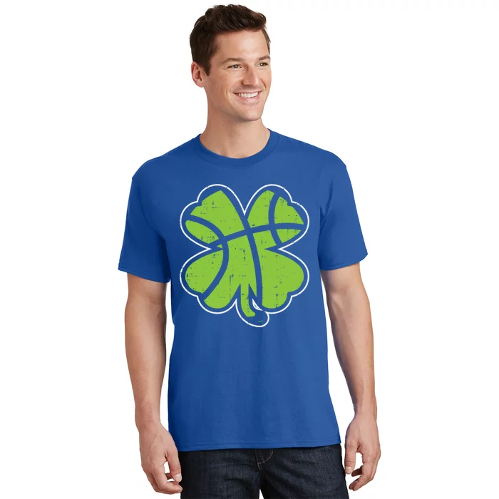 Shamrock Basketball Clover St Patricks Day Lucky Sports Gift T-Shirt