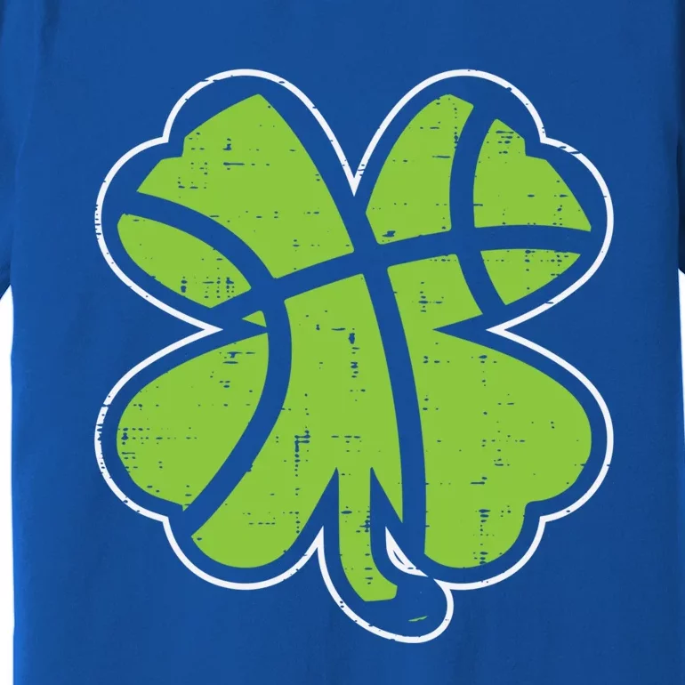 Shamrock Basketball Clover St Patricks Day Lucky Sports Gift Premium T-Shirt