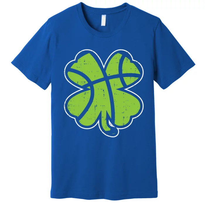 Shamrock Basketball Clover St Patricks Day Lucky Sports Gift Premium T-Shirt