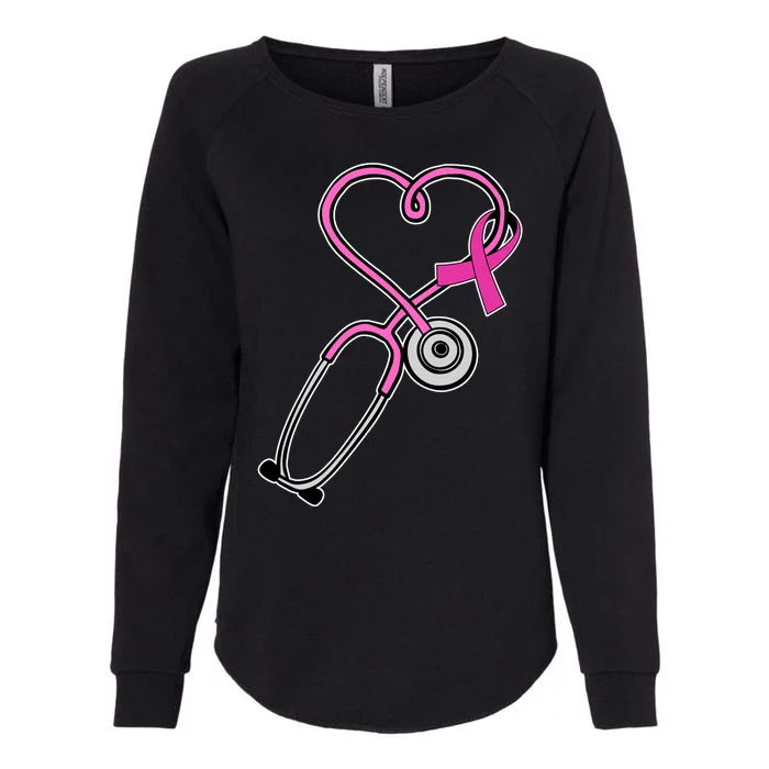 Stethoscope Breast Cancer Awareness Ribbon Womens California Wash Sweatshirt