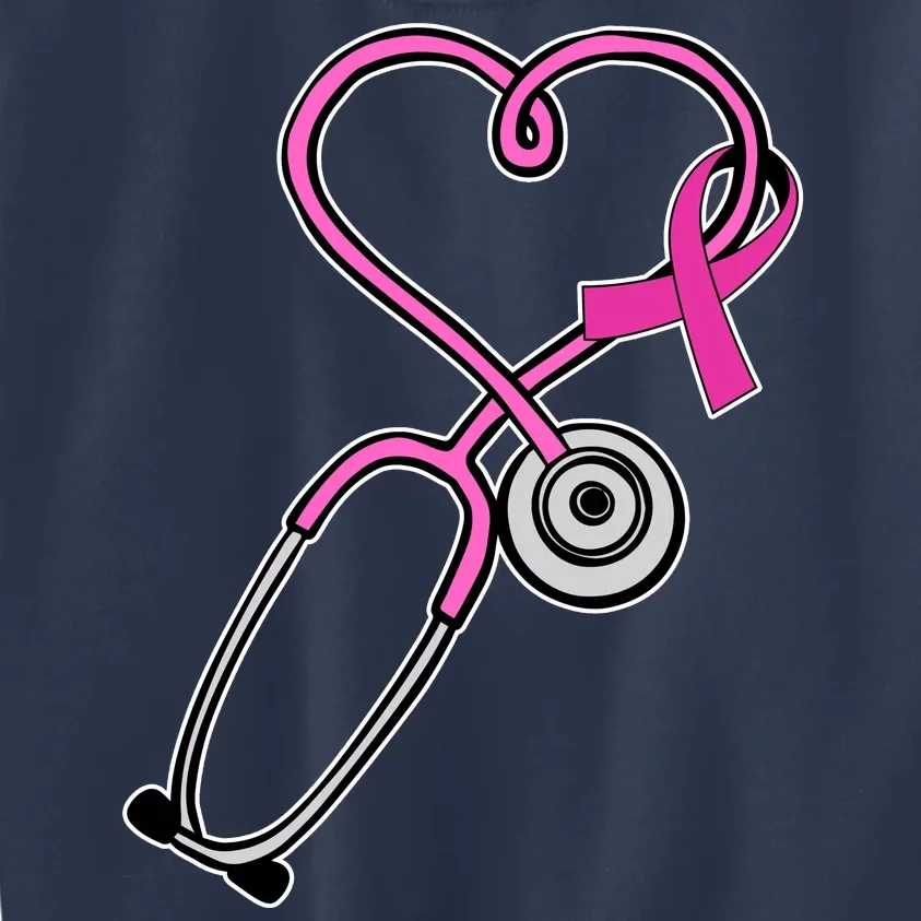 Stethoscope Breast Cancer Awareness Ribbon Kids Sweatshirt