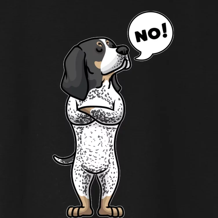 Stubborn Bluetick Coonhound Dog Women's Crop Top Tee