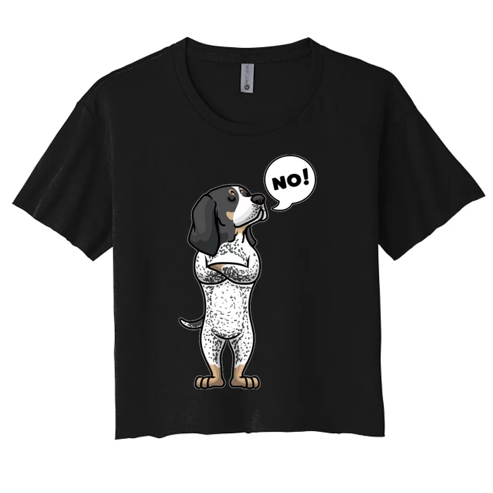 Stubborn Bluetick Coonhound Dog Women's Crop Top Tee