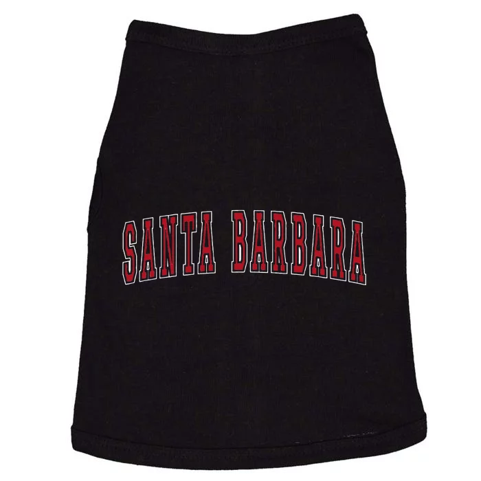 Santa Barbara California Souvenir Vacation College Style Red Doggie Tank