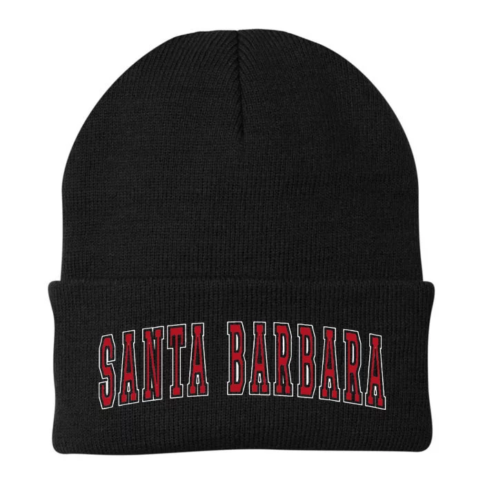 Santa Barbara California Souvenir Vacation College Style Red Knit Cap Winter Beanie