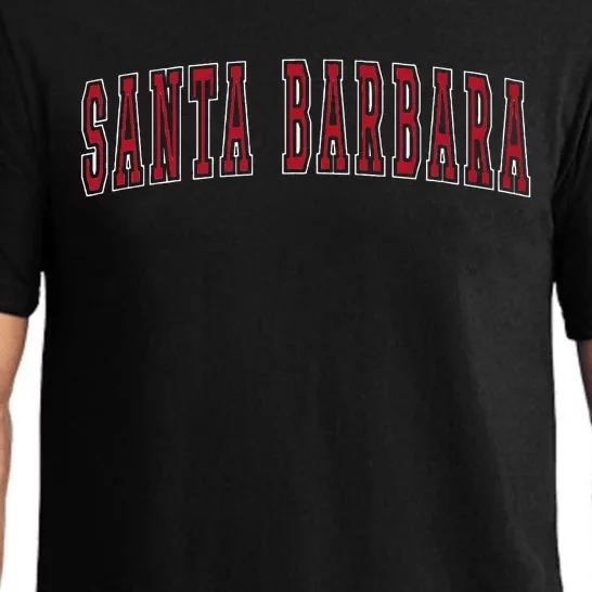 Santa Barbara California Souvenir Vacation College Style Red Pajama Set