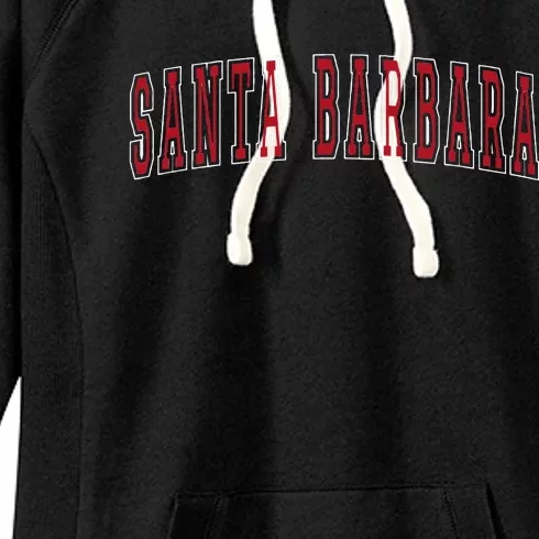 Santa Barbara California Souvenir Vacation College Style Red Women's Fleece Hoodie