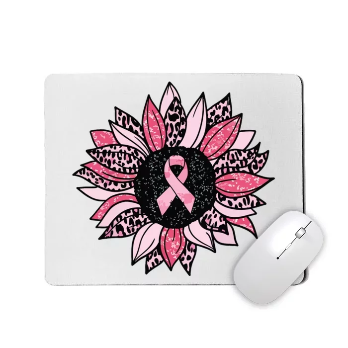 Sunflower Breast Cancer Awareness Women Warrior Mousepad