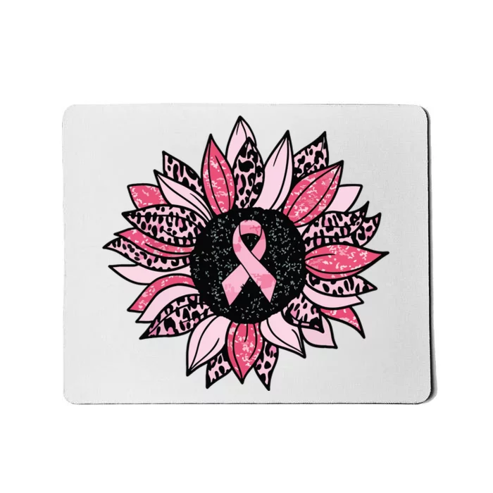 Sunflower Breast Cancer Awareness Women Warrior Mousepad