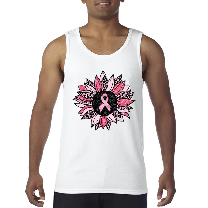 Sunflower Breast Cancer Awareness Women Warrior Tank Top