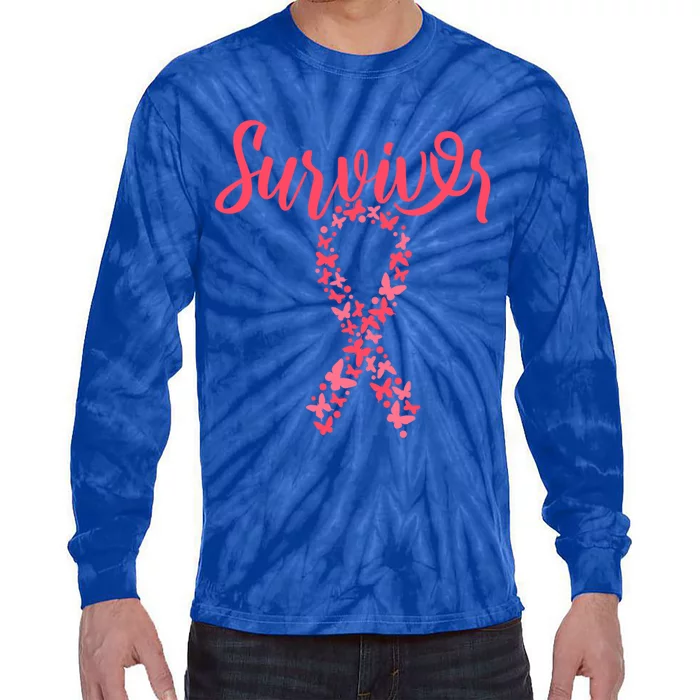 Support Breast Cancer Awarness Gift Tie-Dye Long Sleeve Shirt