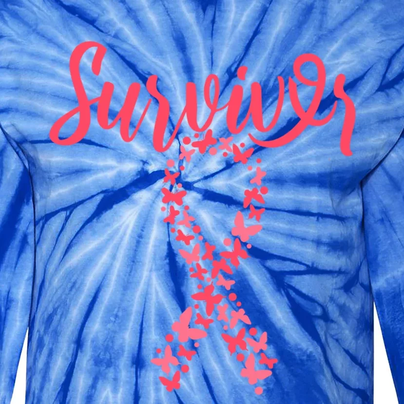 Support Breast Cancer Awarness Gift Tie-Dye Long Sleeve Shirt