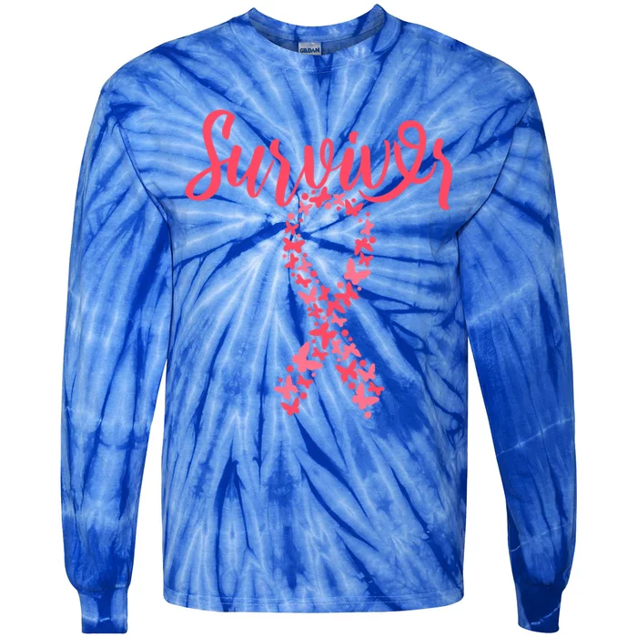 Support Breast Cancer Awarness Gift Tie-Dye Long Sleeve Shirt