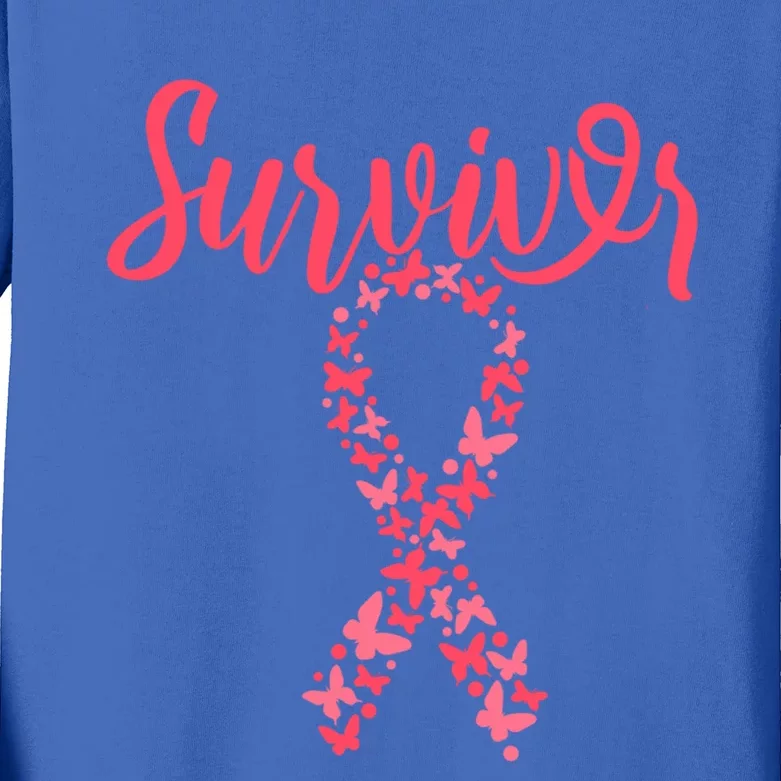 Support Breast Cancer Awarness Gift Kids Long Sleeve Shirt