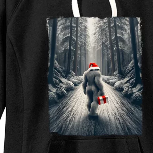 Santa Bigfoot Christmas Sasquatch Believe Women's Fleece Hoodie