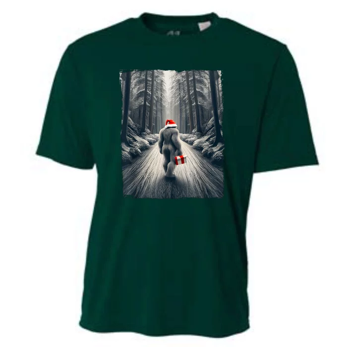 Santa Bigfoot Christmas Sasquatch Believe Cooling Performance Crew T-Shirt