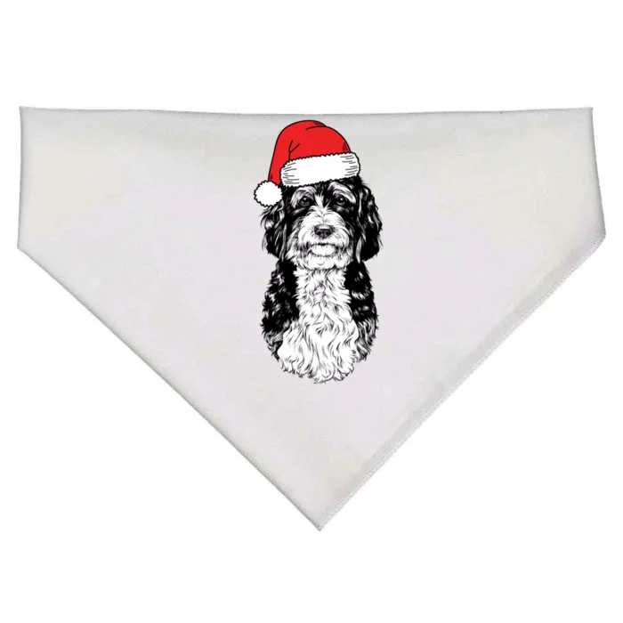 Santa Bernedoodle Doodle Dog Ugly Christmas Gift USA-Made Doggie Bandana