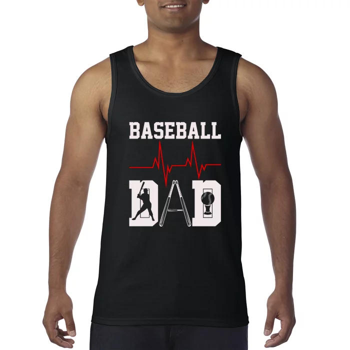 Sport Baseball Dad Family Gift For Baseball Family Father's Day Tank Top