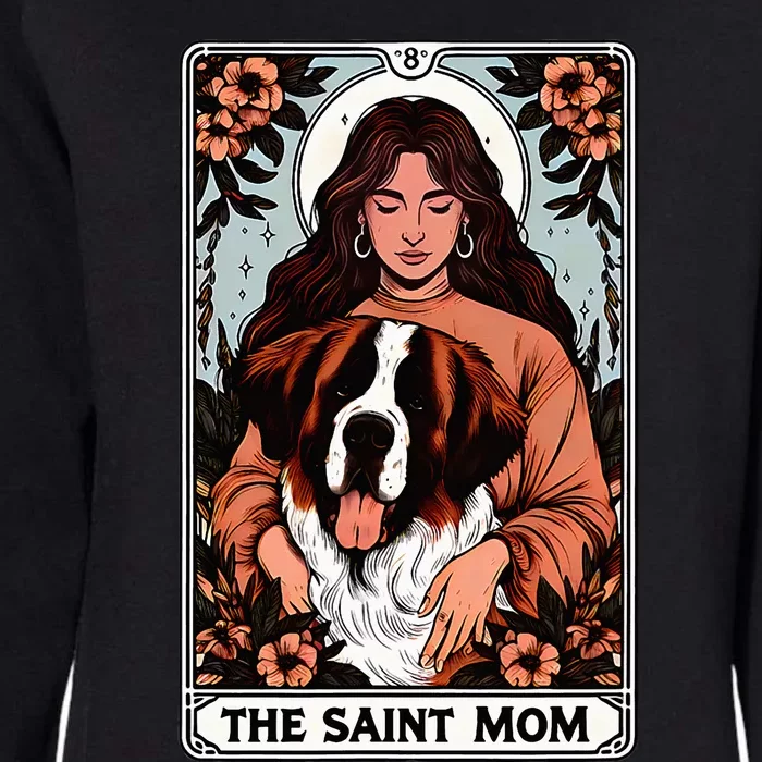 Saint Bernard Dog Mom Tarot Card Womens California Wash Sweatshirt