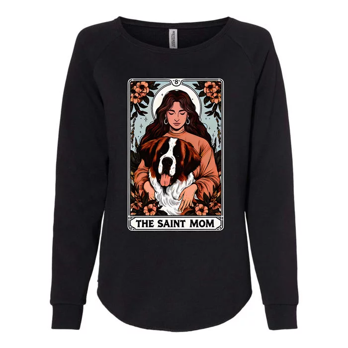 Saint Bernard Dog Mom Tarot Card Womens California Wash Sweatshirt