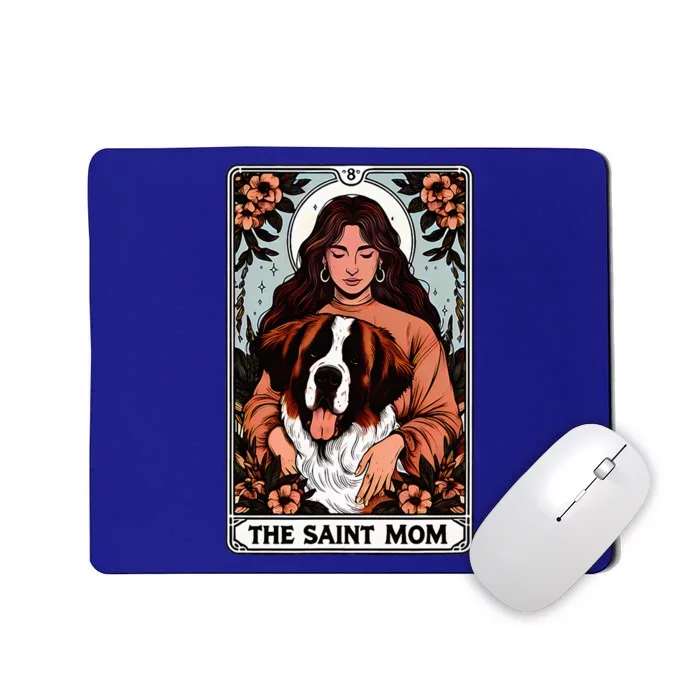 Saint Bernard Dog Mom Tarot Card Mousepad