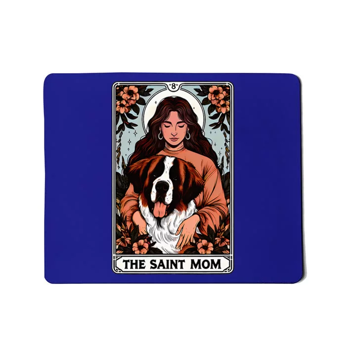 Saint Bernard Dog Mom Tarot Card Mousepad