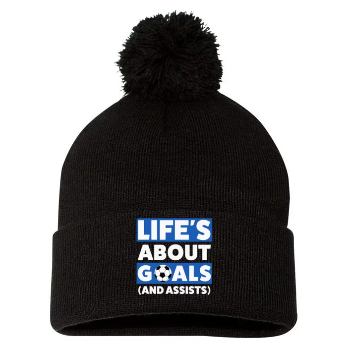 Soccer Boys Design Funny Soccer Pom Pom 12in Knit Beanie