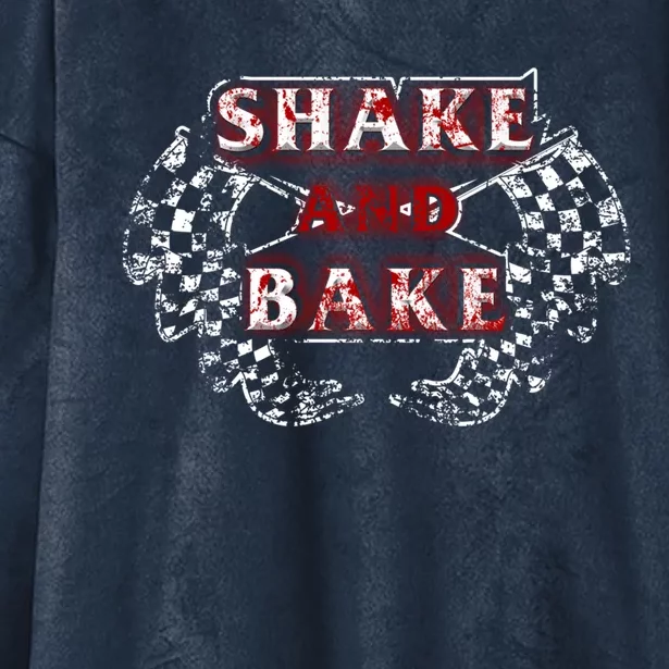 Shake Bake Drag Racing Flag Autocross Car Driver Bike Racer Gift Hooded Wearable Blanket