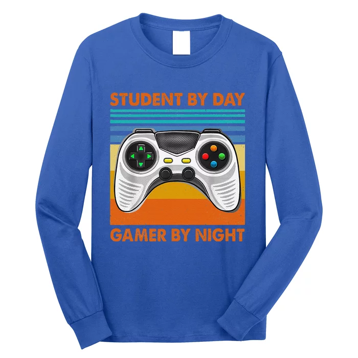 Student By Day Gamer By Night Meme For Gamers Long Sleeve Shirt