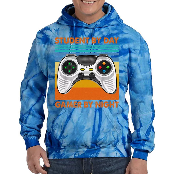 Student By Day Gamer By Night Meme For Gamers Tie Dye Hoodie